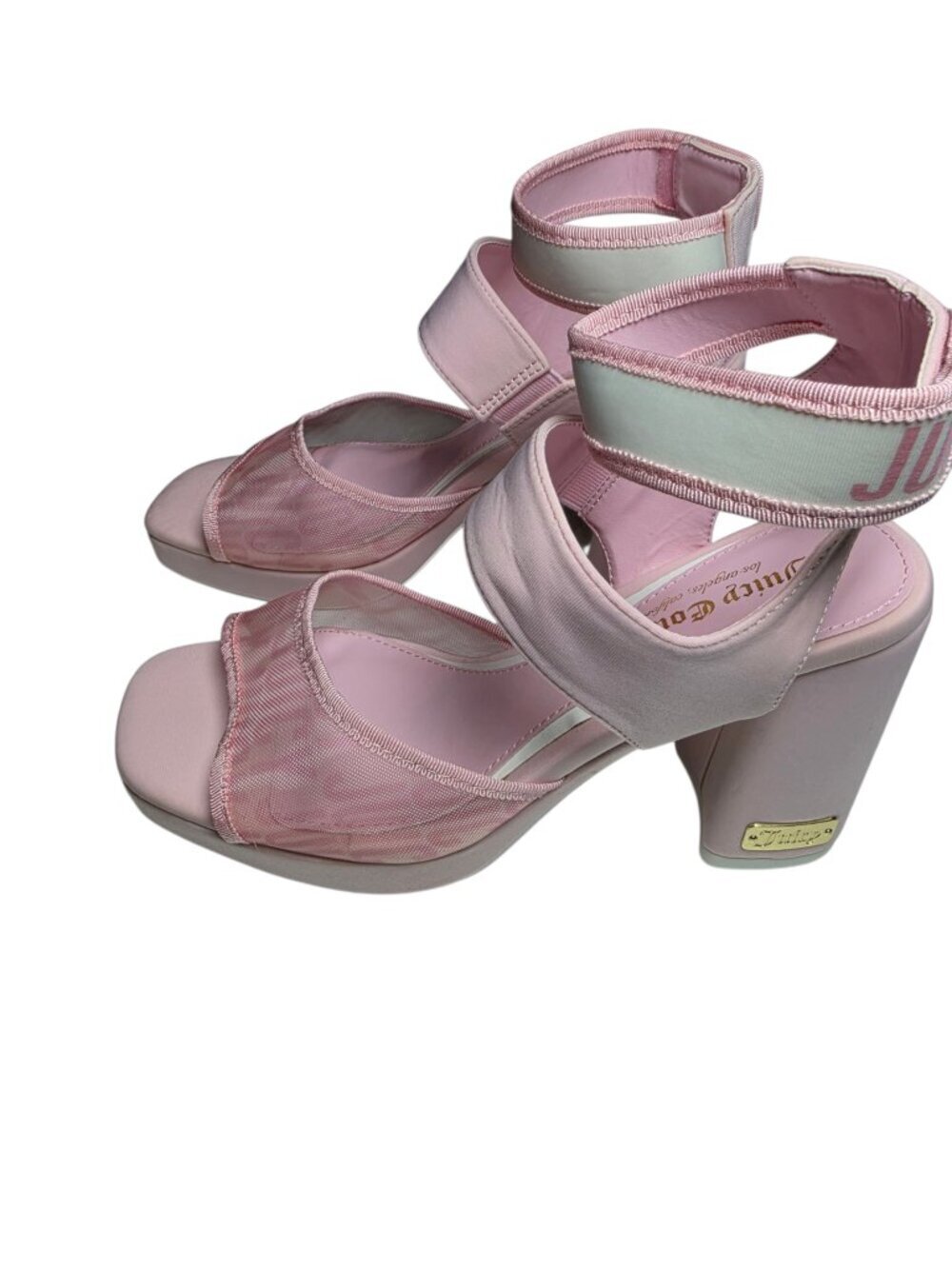 Juicy Couture Graciela Patform Pink Mesh Retro Barbiecore Sandals Sz 9M